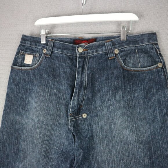 Mecca Denim Jeans Wide Cut Washed 36x32 Baggy Y2K - Picture 3 of 7